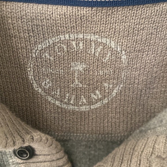 TOMMY BAHAMA 1/4 Button Mock Pullover Sweater Grey Men's Sz large - Picture 4 of 6